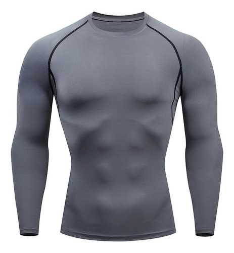 Playera Licra Deportiva Hombre Gym Compresión Cuello