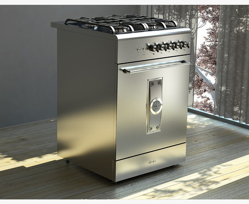 Imagen 3 de 10 de Cocina Luxor Gas Gourmet 550 Multigas 4 Hornallas Acero Inox