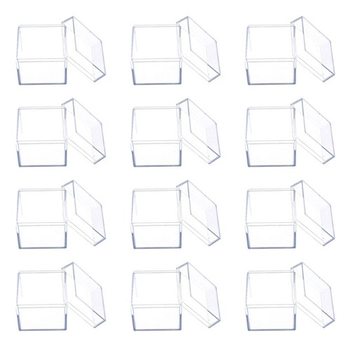 12 Cajas De Regalo De Acrílico Transparente En Forma De Cubo