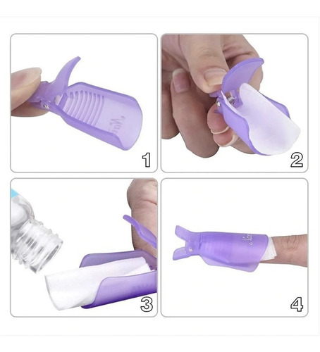 Imagen 5 de 10 de Kit Removedor Uv Esmalte Semipermanentes Broches Wipes Gel