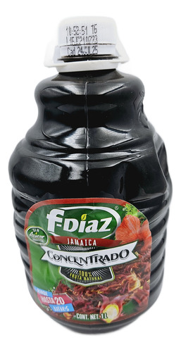 Concentrado De Jamaica 100% Natural Fdiaz 1 Litro