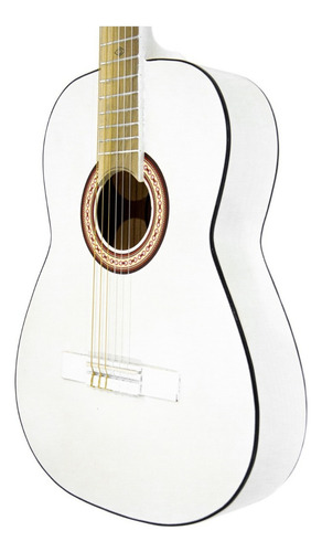 Guitarra Acústica Clásica Cuerdas De Nylon Cl1-blanco Color Blanco Orientación De La Mano Derecha