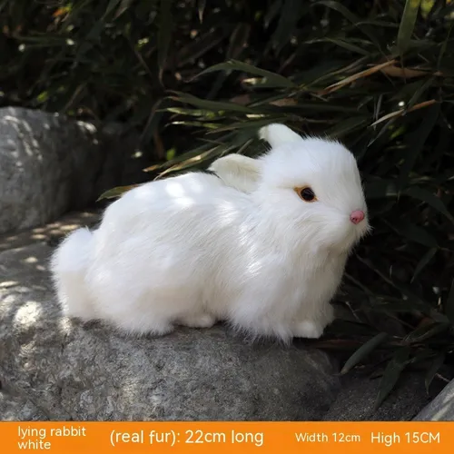 * Modelo Simulación Conejo Peluche Realista 22cm Blanco 2024