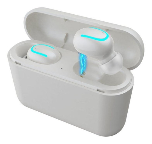 Audífonos in-ear inalámbricos HBQ Q32 white con luz LED