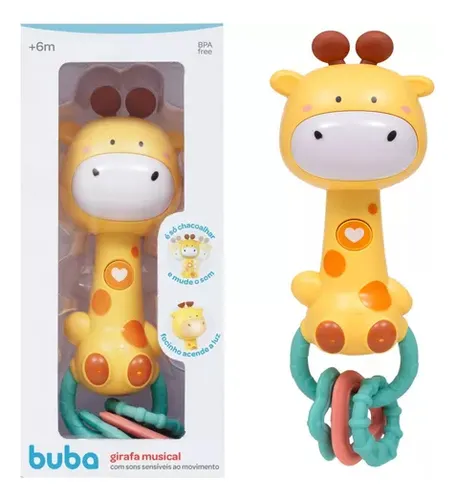 Brinquedo Interativo Girafa Musical Buba Chocalho Mordedor