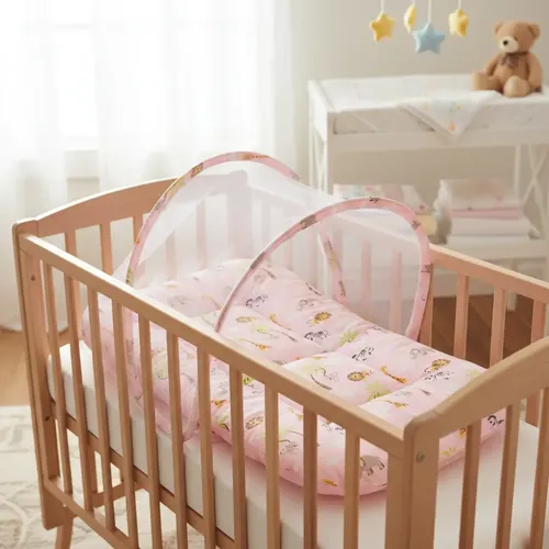 Berço Portátil Com Mosquiteiro Protetor Macio Recém Nascido