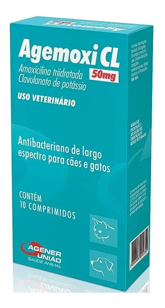 Agemoxi Cl 50mg Antibiotico Amplo Espectro 10 Comprimidos