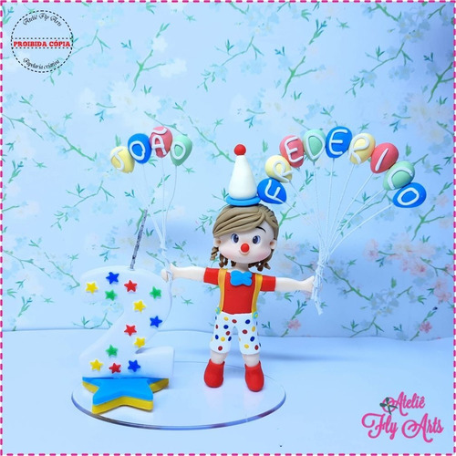 Vela Topo De Bolo Em Biscuit Circo