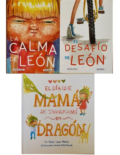 3 Libros Calma Y Desafío De León Mamá Dragón Lopez Medus