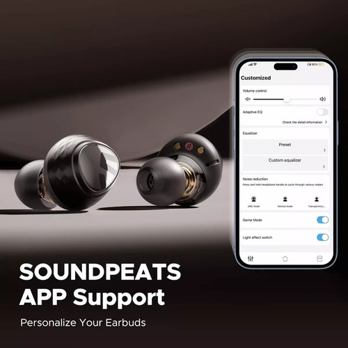 Audífonos Soundpeats Engine4 Bluetooth 5.3 Ldac Color Negro