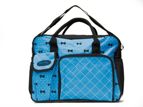 Mochila Bolsa Pañalera Moderna Azul Moños