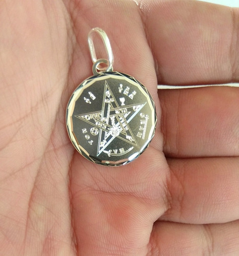 Dije Tetragramaton Pentagrama Medalla Plata Maciza 925 