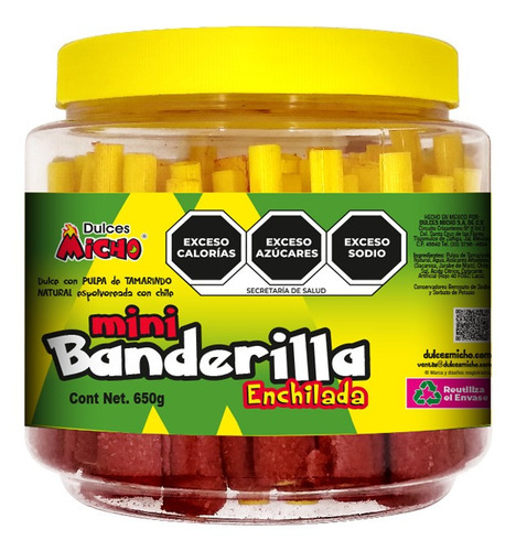 Mini Banderilla Enchilada 65 Pzas Popote De Tamarindo Micho