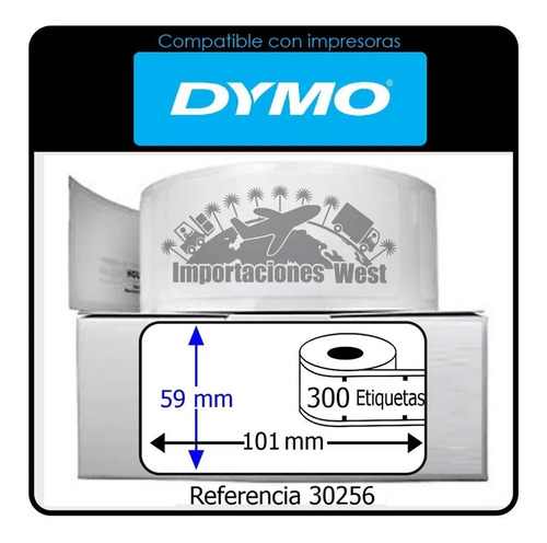 Adhesivas Dymo 450 Ref 30256 Usa 59 X101 Mm