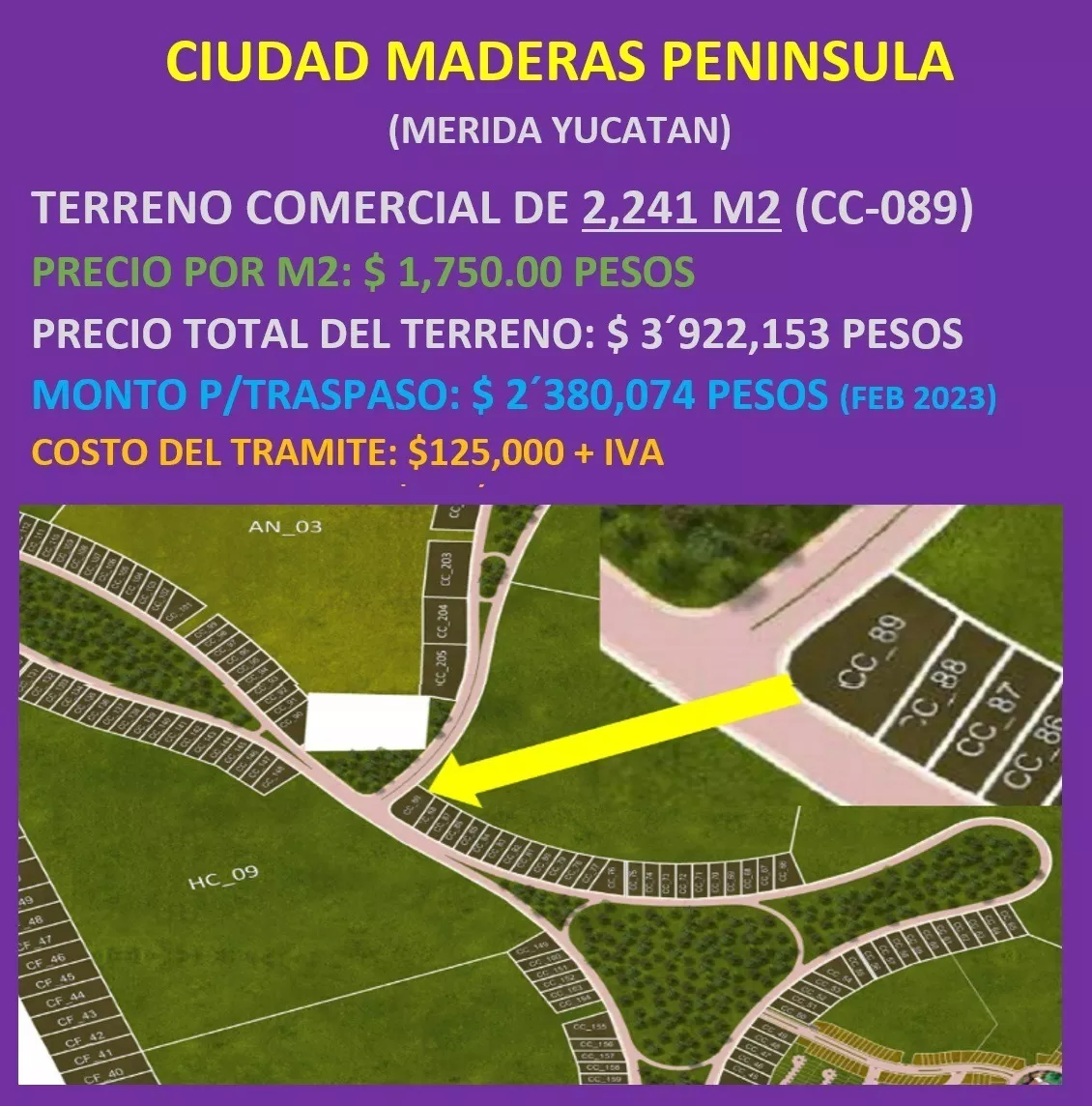 Terreno Comercial En Traspaso, Cd Maderas Península