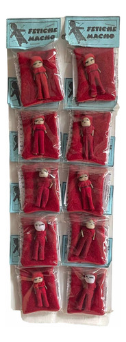 Muñeco Vudú Fetiche Hombre Rojo Para Magia Roja 10 Pz