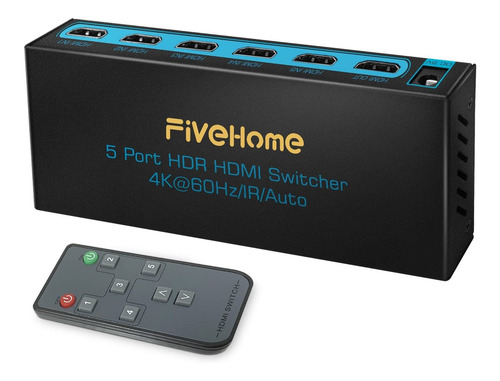 Interruptor 4k 60hz 5 1 Conmutador Fivehome Puerto Mando