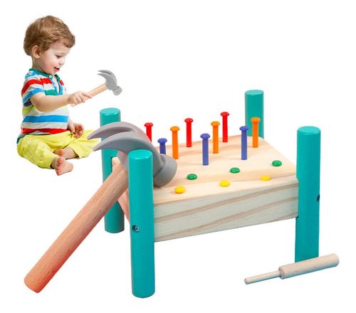 Juguete De Martillo De Madera Montessori Para Niños Pequeños