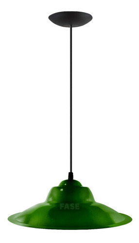 Lámpara Campana Colgante Metálica Verde Rosca Común 31,5cm
