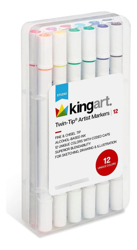 Kingart Studio Twin-tip Marcadores Permanentes Bocetos A 12