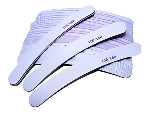 Kit 6 Lixas Bananas De Unha 100/180 Acrigel Porcelan Atacado