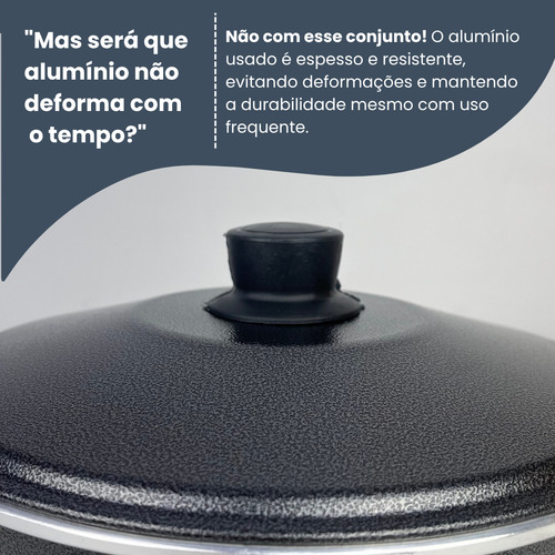 Conj Panelas 5 Peças Em Alumínio Craqueado Edição Limitada