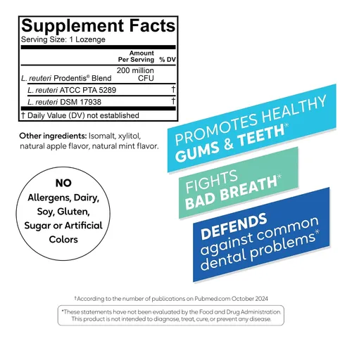 Suplemento Biogaia Prodentis Probiotics 30 Pastilhas Sem Sabor