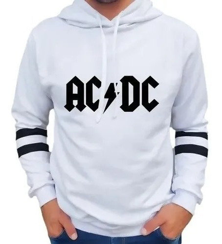 Buzo Buso Saco Hoodies Blanco Grupo Musical Ac&dc