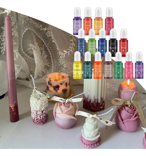 16 Uds. Concentrado De Tinte Líquido Para Velas Para Hacer