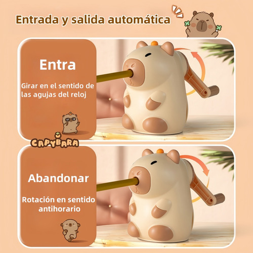 Sacapuntas Con Forma De Capibara Con Pegatinas