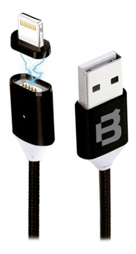 Cable Lightning Macho Magnetico - Usb A Macho Blackpcs 1m /v Color Negro