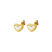 Comprar Aros Baño Oro 18k Pegados Corazón Nácar