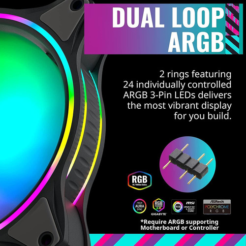 Coolermaster Masterfan Mf120 Halo 3-in-1 Double Ring Addr...