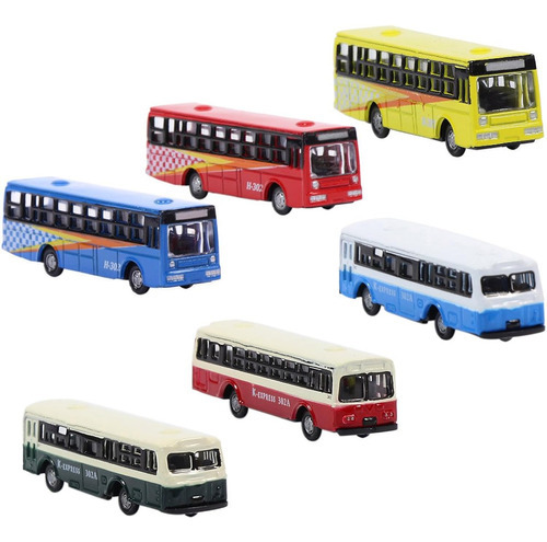 Bs150 - Juego De 6 Piezas De Modelos De Autobuses Para Coche