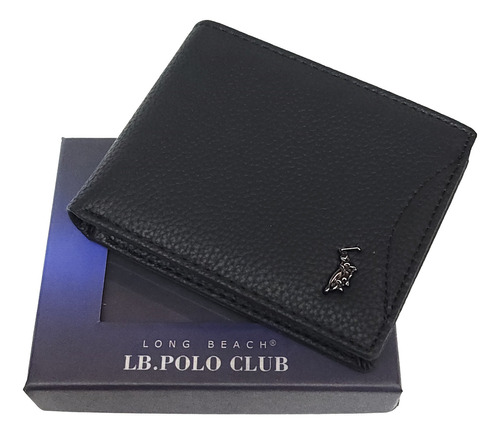 Billetera Polo Club Billetera De Piel Color Negro De Piel - 11.5cm X 8.5cm X 1.5cm