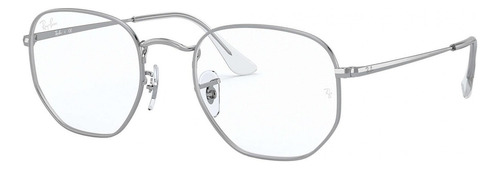 Montura de anteojos Ray-ban Rb6448 2501 51, color plateado, de grado unisex