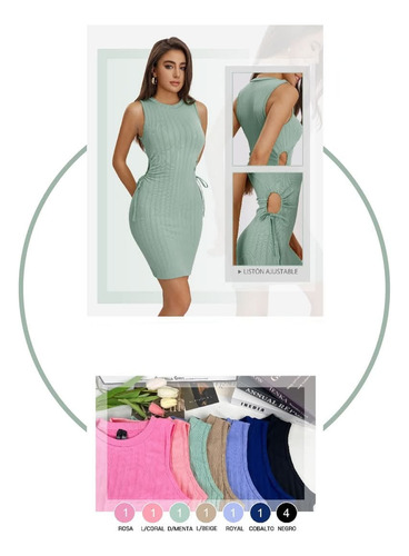 Vestido Slim Ajustable Casual Juvenil Moda Ropa Verano Otoño