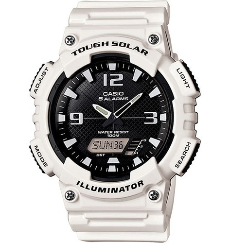 Casio Sports Aqs810wc-7av White Solar Reloj Hombre