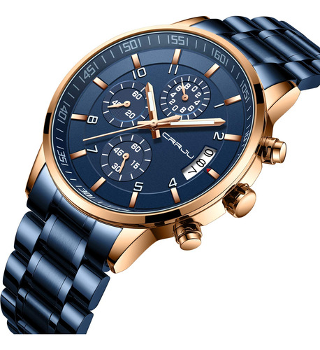 Reloj Crrju Fashion Business Quartz Analog Auto Date Hombre