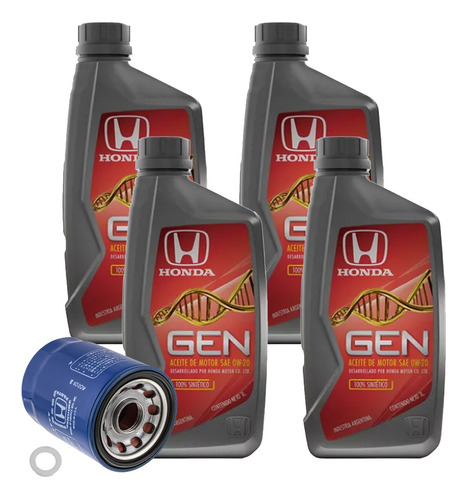 Kit De Filtro + Aceite + Arandela Originales Honda