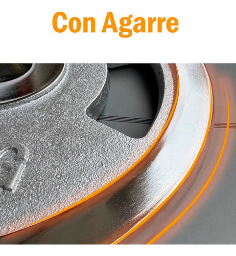 Disco Preolímpico Boomfit 5 Kg Cromado Con Agarres Prof