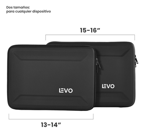 Funda Hardshell Para Notebook 13-14 Negro Levo Negro
