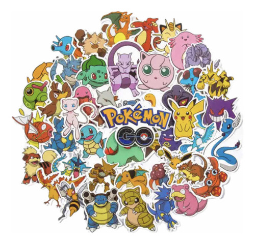 50 Stickers Impermeables Pokémon