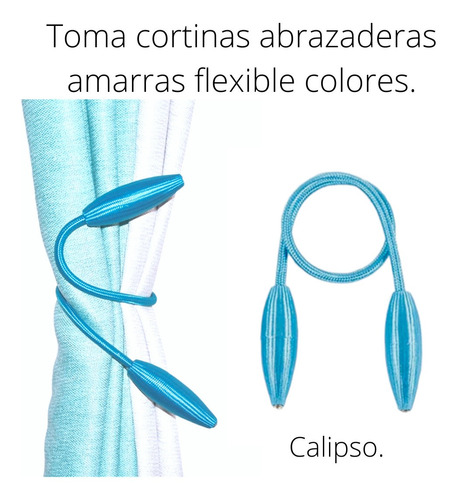 Toma Cortinas Abrazadera Amarras Adaptable Flexible Colores