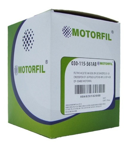 Filtro Aceite Ibiza-cord-polo-lupo-gol-crossfox 1.6 C/tuerca