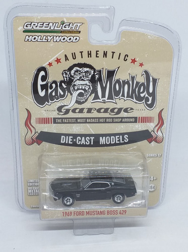 Greenlight Gas Monkey 1969 Ford Mustang Boss 429 1:64 Color Negro