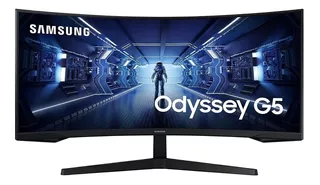 Monitor gamer curvo Samsung Odyssey G5 C34G55TWW led 34" preto 100V/240V