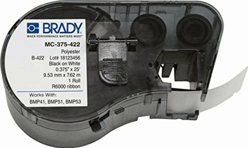 Brady Mc-375-422 Polyester B-422 Black On White Label Maker