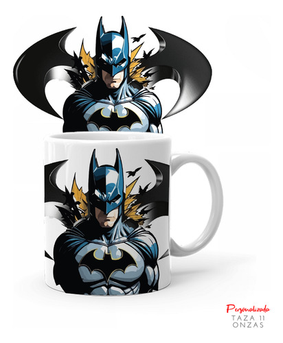 Taza 11 Onzas + Botella + Cojin Personalizado Batman