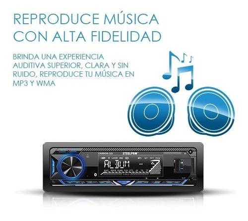 Imagen 6 de 7 de Steelpro Kit Autoestereo Bluetooth Y Bocinas 6.5 Usb-sd Card
